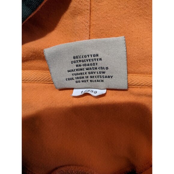 Russell Athletic Miami Hoodie Pullover XL Green & Orange Embroidered Logo Vintag - Picture 6 of 9